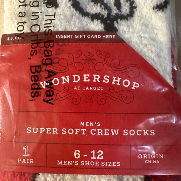 Wondershop Festive Santa Socks - Red, White, and Black - Picture 2 of 2